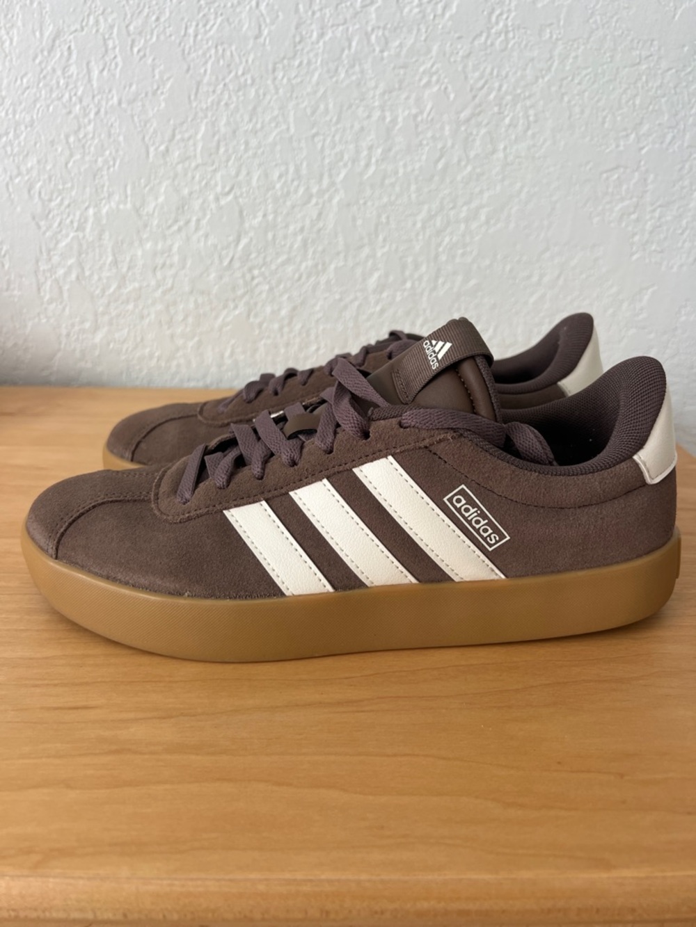 Adidas Women's VL Court 3.0 Sneaker Brown Suede 9